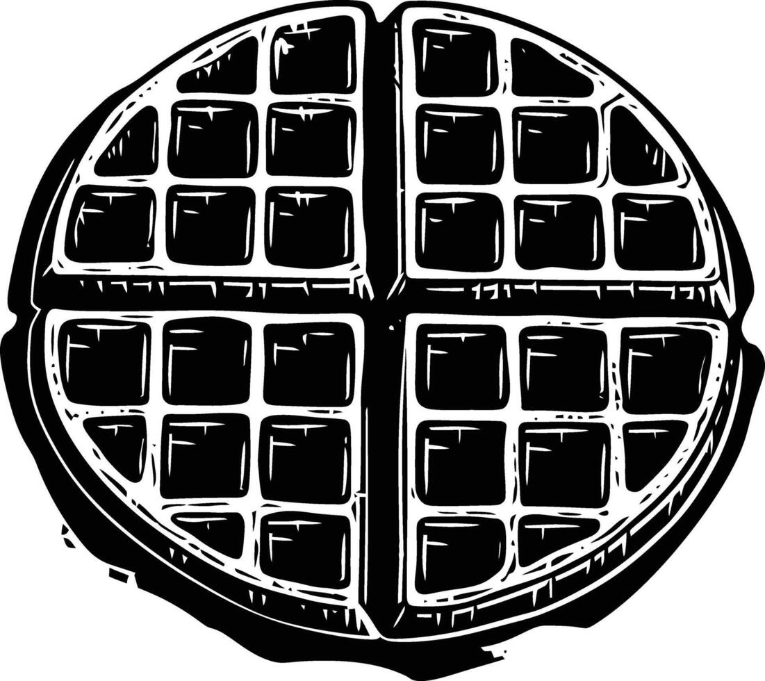 AI generated Silhouette waffle black color only full body vector