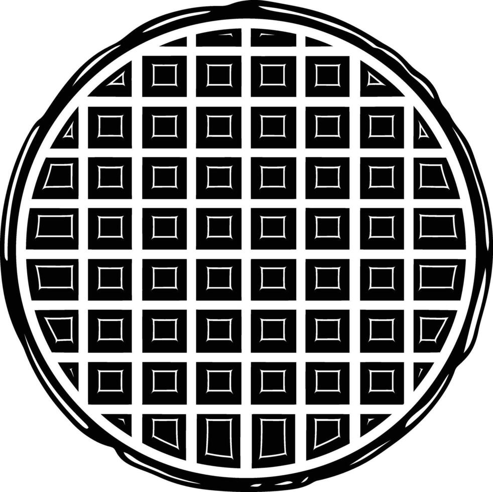 AI generated Silhouette waffle black color only full body vector