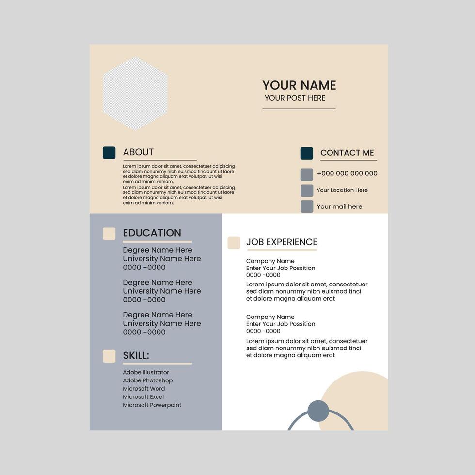 cv template design vector