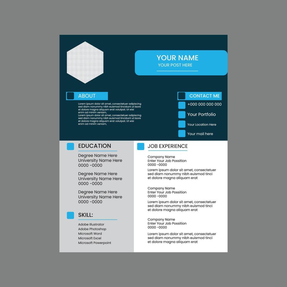 cv template design vector