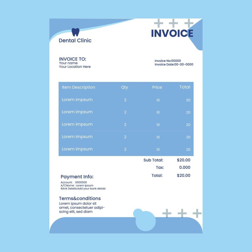 invoice template design vector