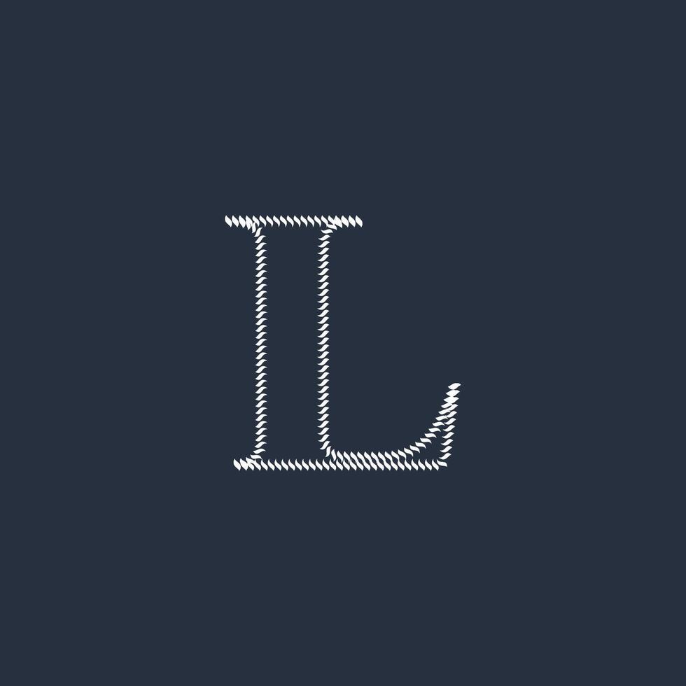 Alphabet letters Initials Monogram logo LL, L vector