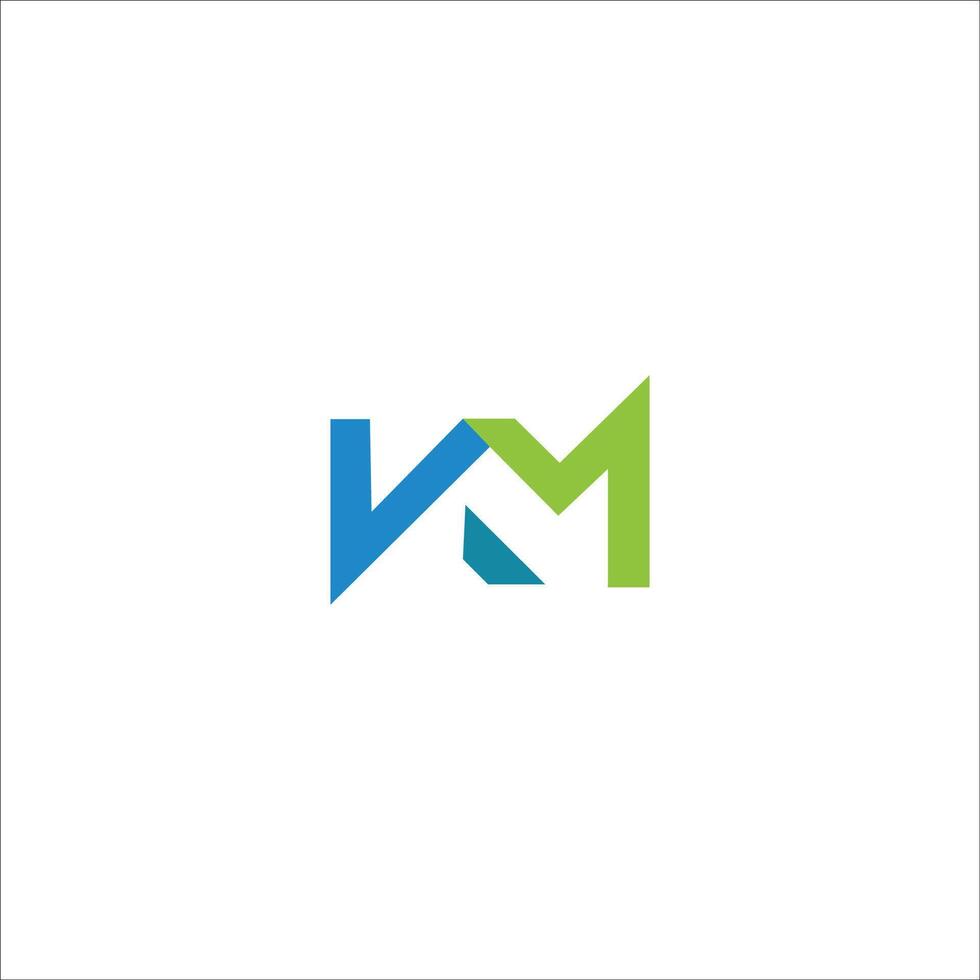 Initial letter km logo or mk logo vector design template