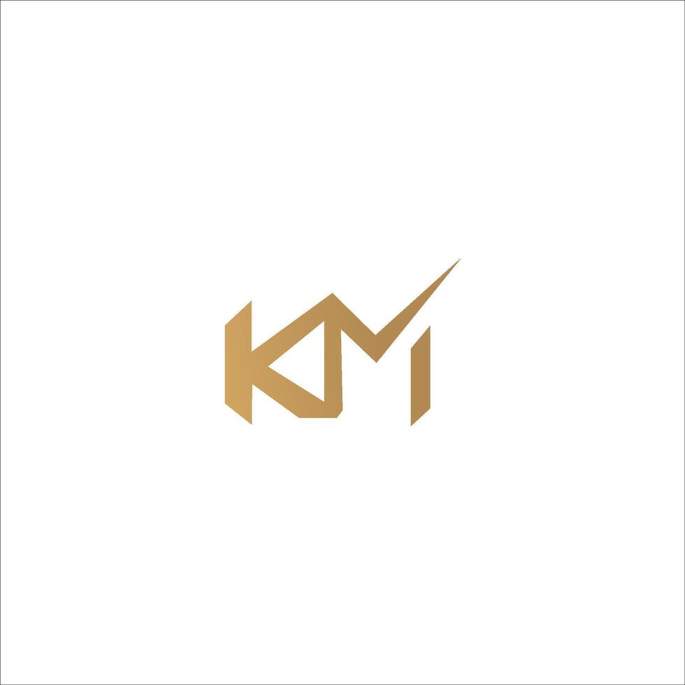 Initial letter km logo or mk logo vector design template