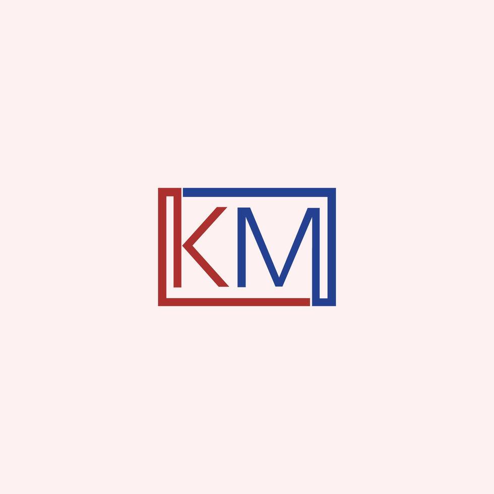 Initial letter km logo or mk logo vector design template