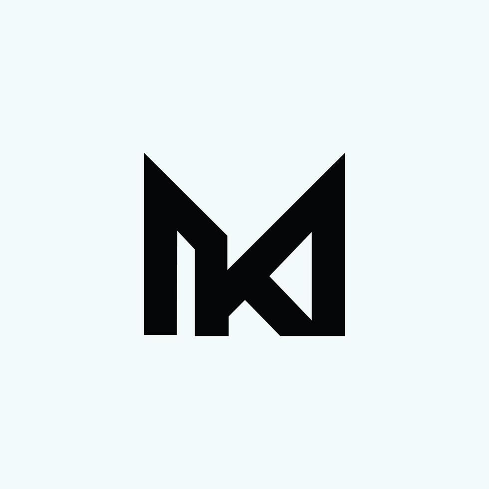 Initial letter km logo or mk logo vector design template