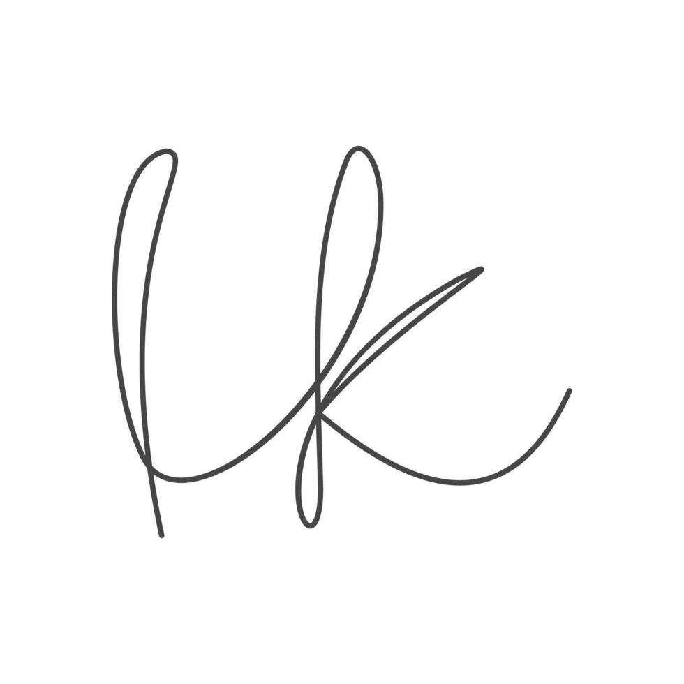 Alphabet Initials logo HK, KH, K and H vector
