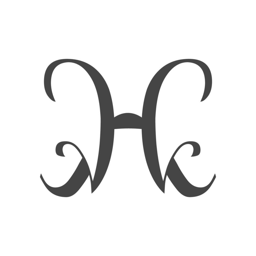 Alphabet Initials logo HK, KH, K and H vector