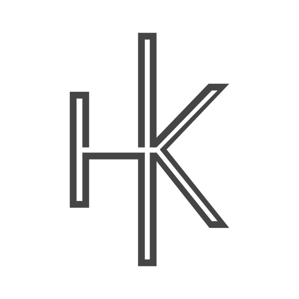 alfabeto iniciales logo hk, kh, k y h vector