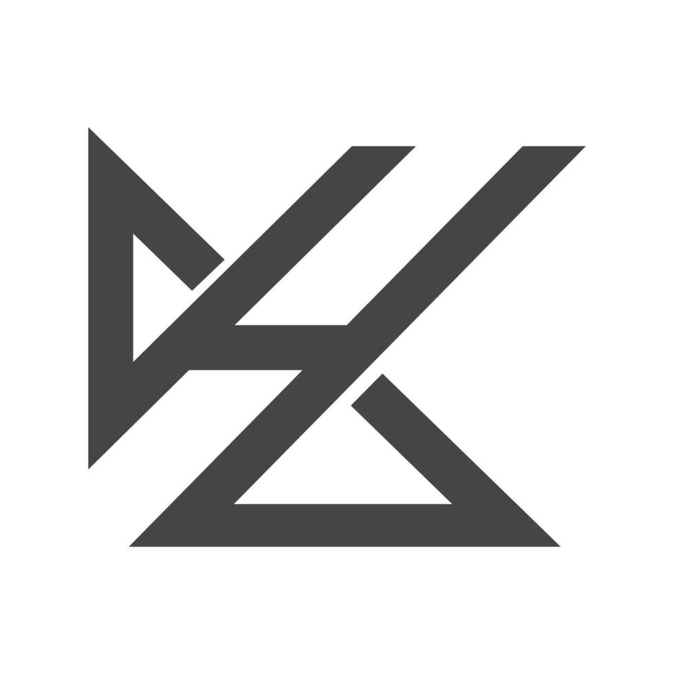Alphabet Initials logo HK, KH, K and H vector