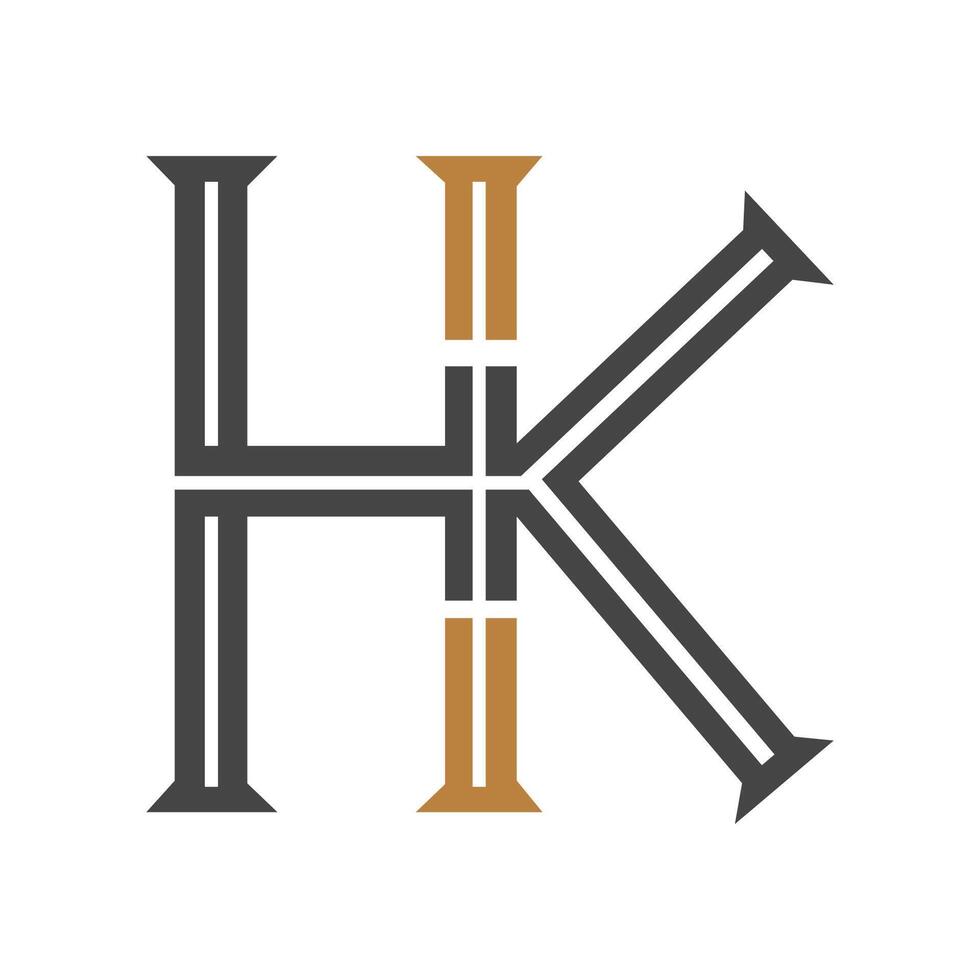 Alphabet Initials logo HK, KH, K and H vector