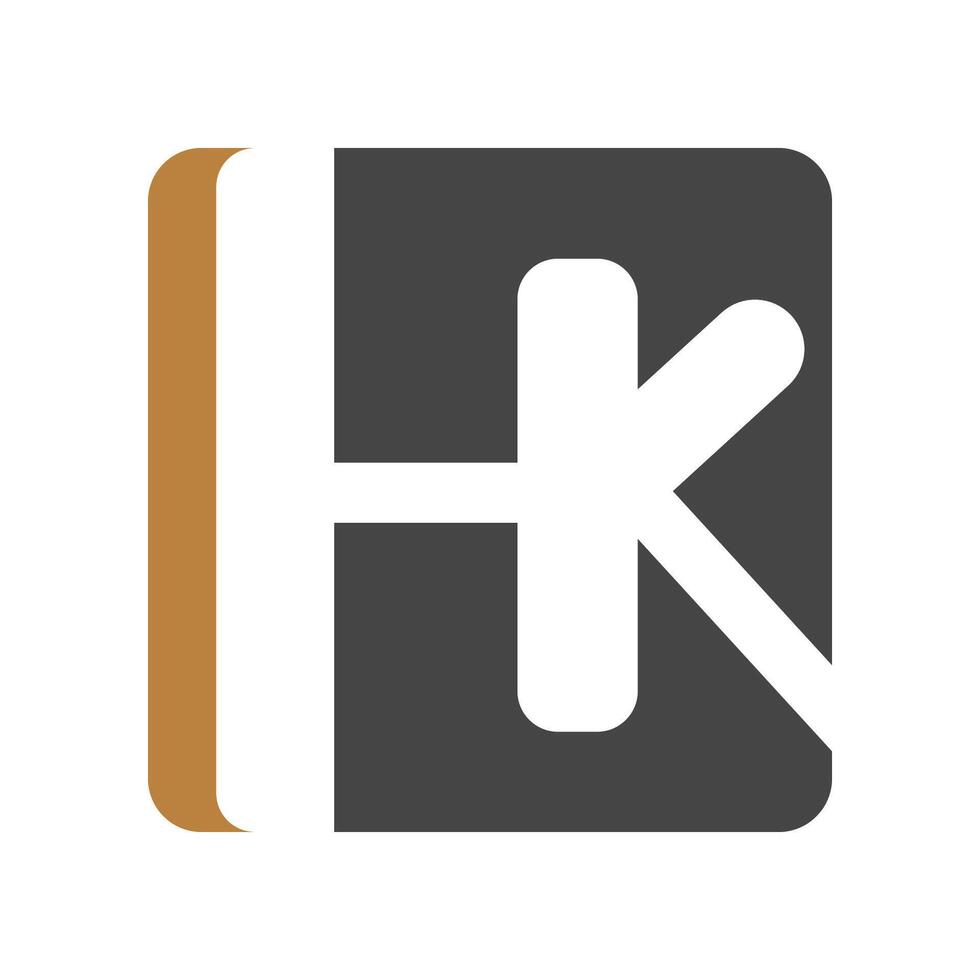 alfabeto iniciales logo hk, kh, k y h vector