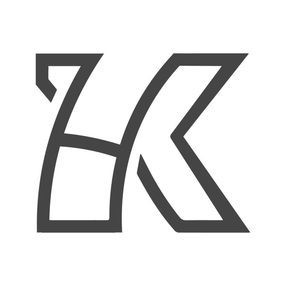 Alphabet Initials logo HK, KH, K and H vector