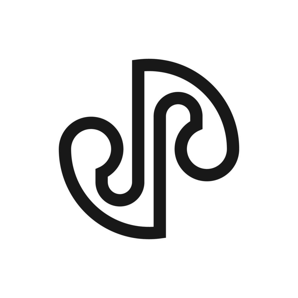 Initial jr letter logo vector template design. Creative abstract letter rj logo design. Linked letter rj logo design.