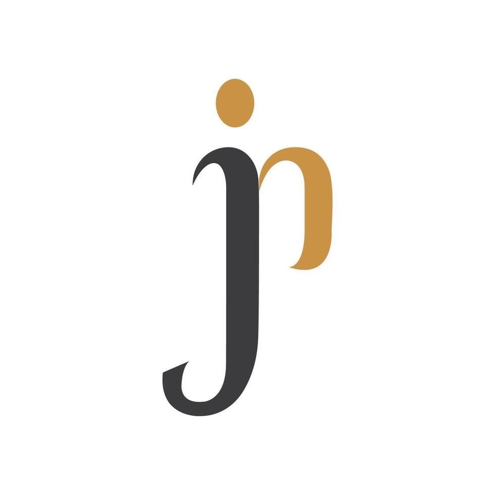 Initial jp letter logo with creative modern business typography vector ...
