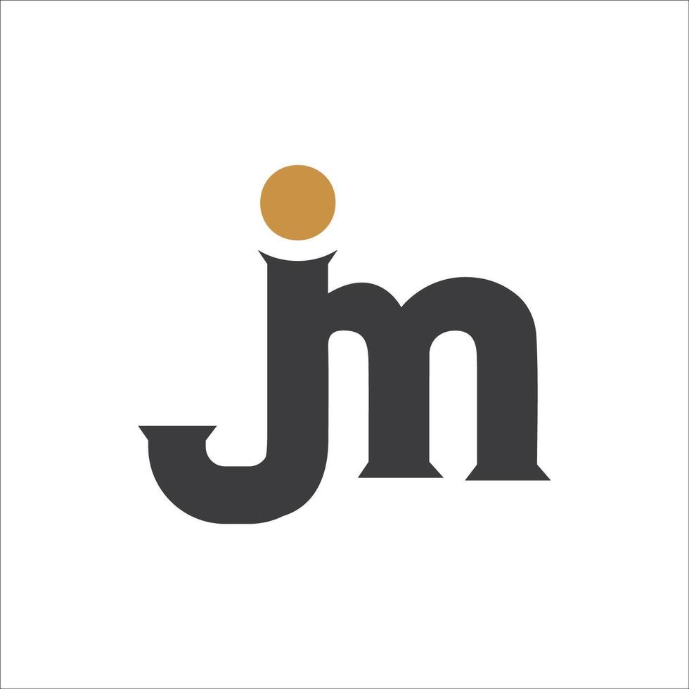 Initial letter jm logo or mj logo vector design template