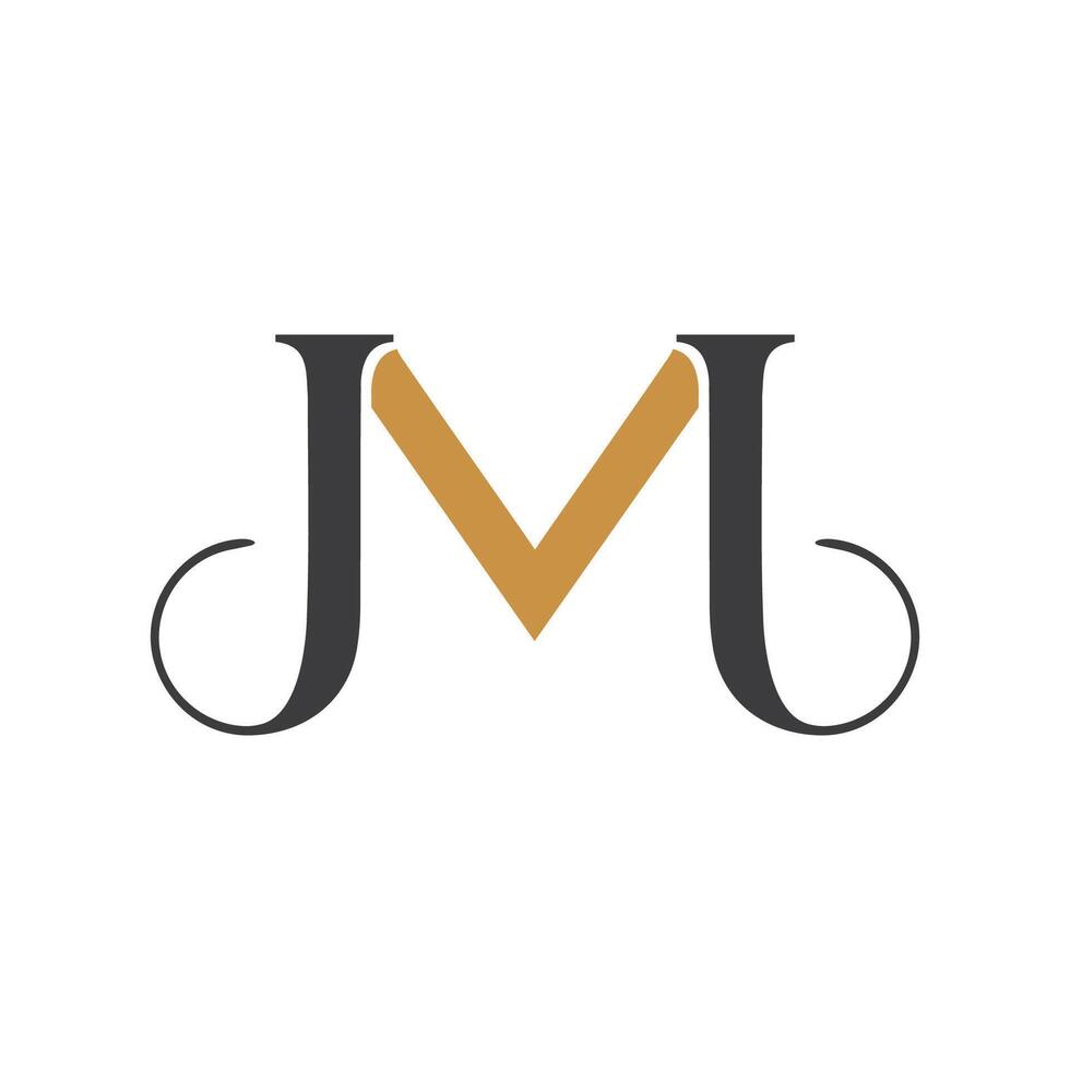 Initial letter jm logo or mj logo vector design template