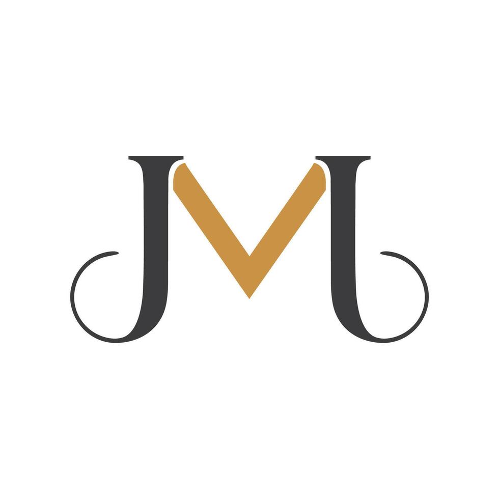 Initial letter jm logo or mj logo vector design template