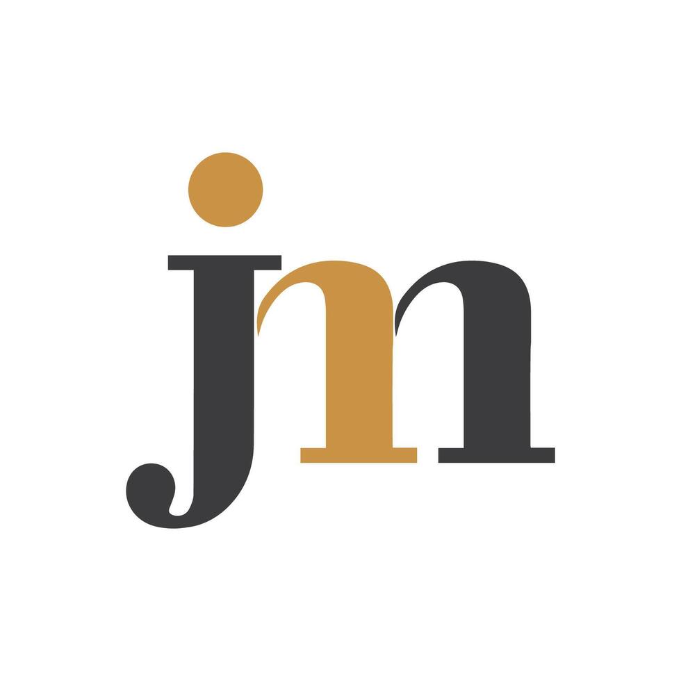 Initial letter jm logo or mj logo vector design template