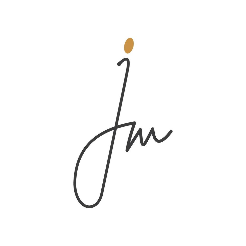Initial letter jm logo or mj logo vector design template