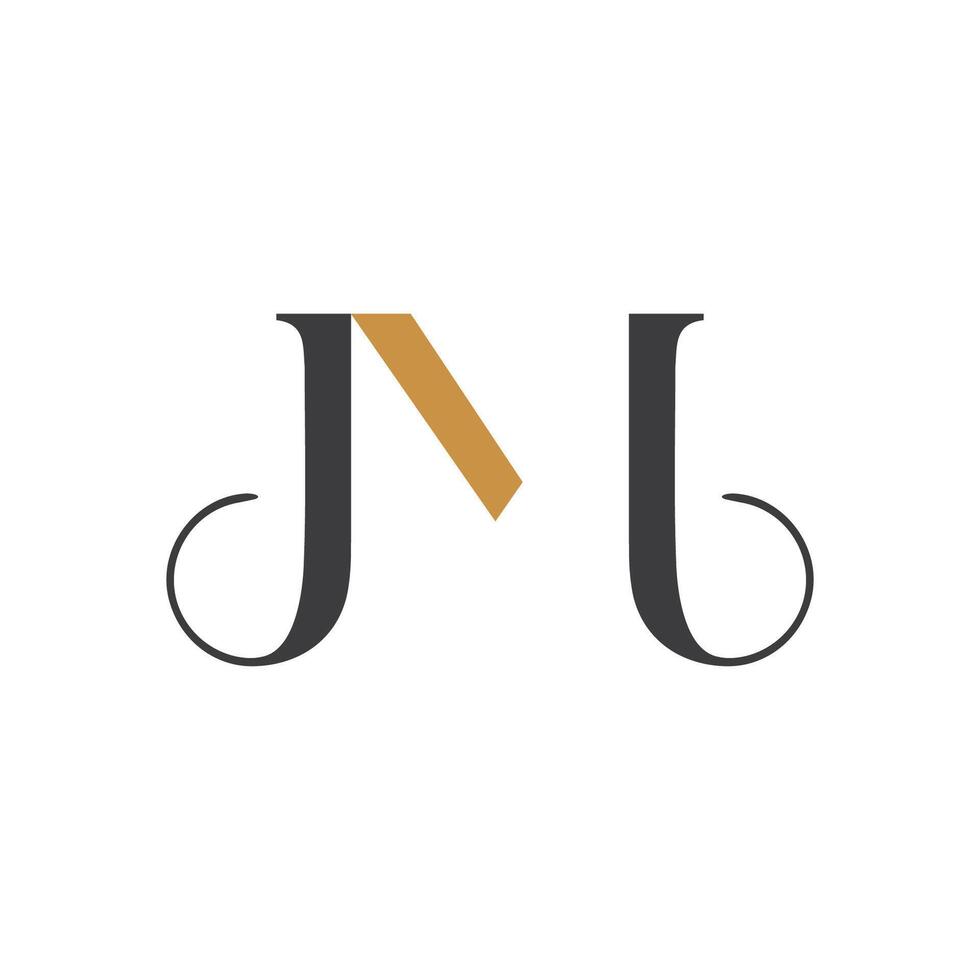 Initial letter jm logo or mj logo vector design template