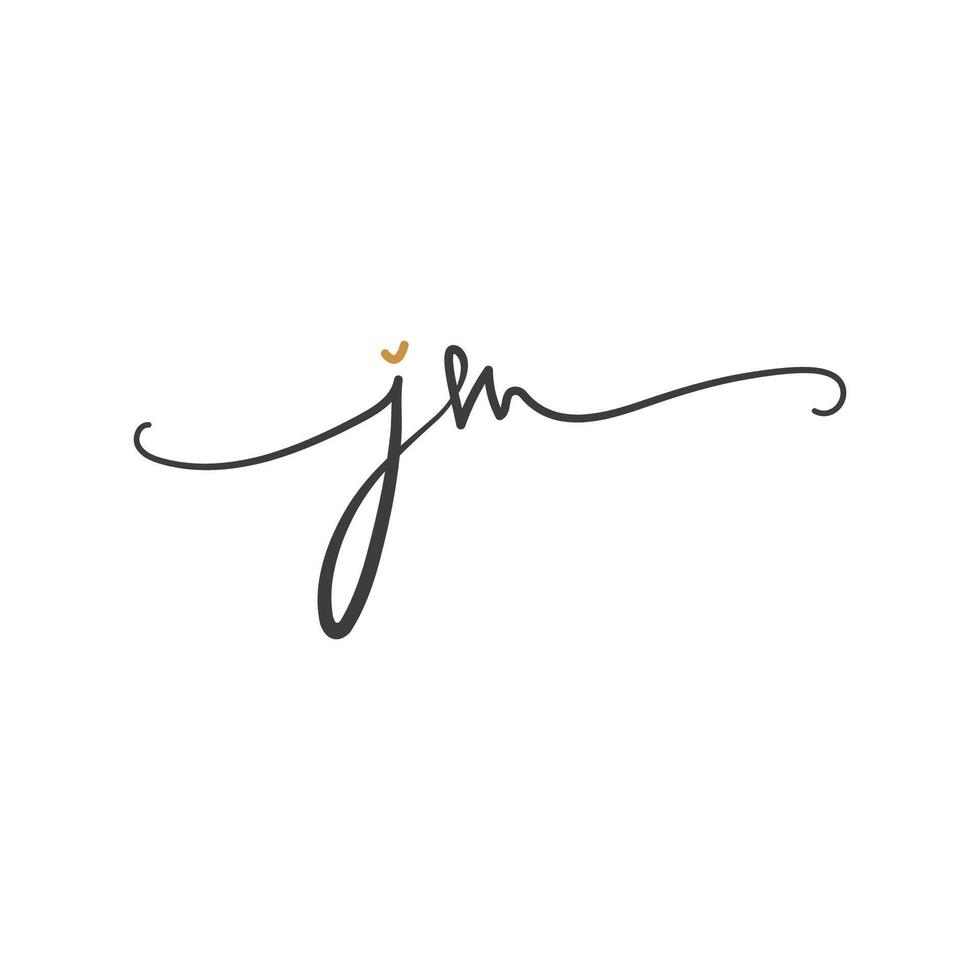 Initial letter jm logo or mj logo vector design template