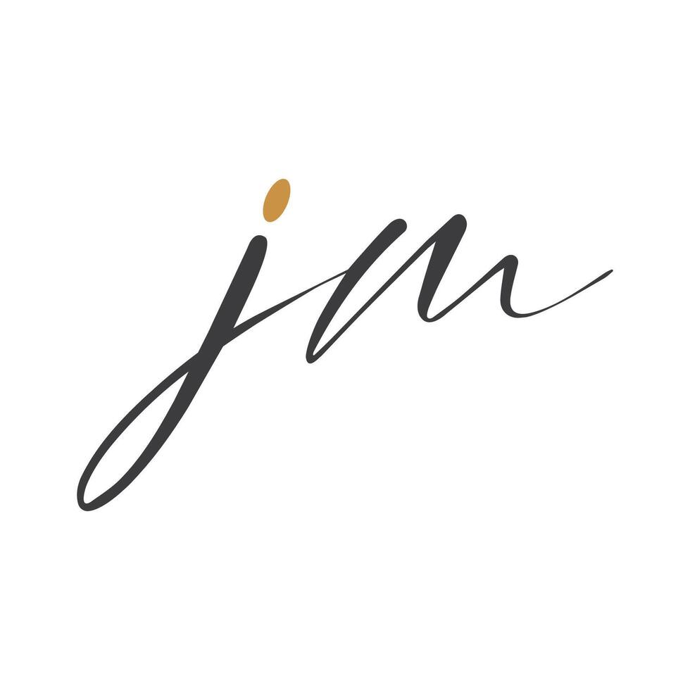 Initial letter jm logo or mj logo vector design template