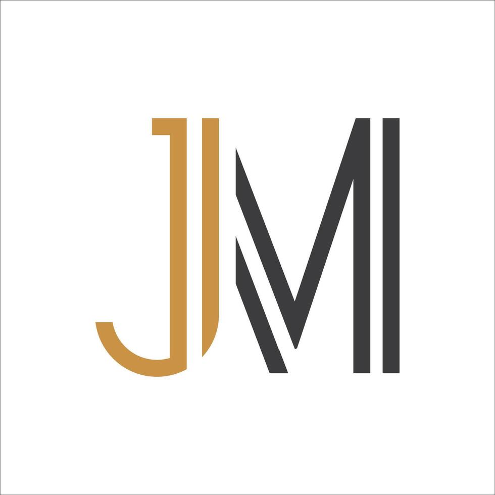 Initial letter jm logo or mj logo vector design template