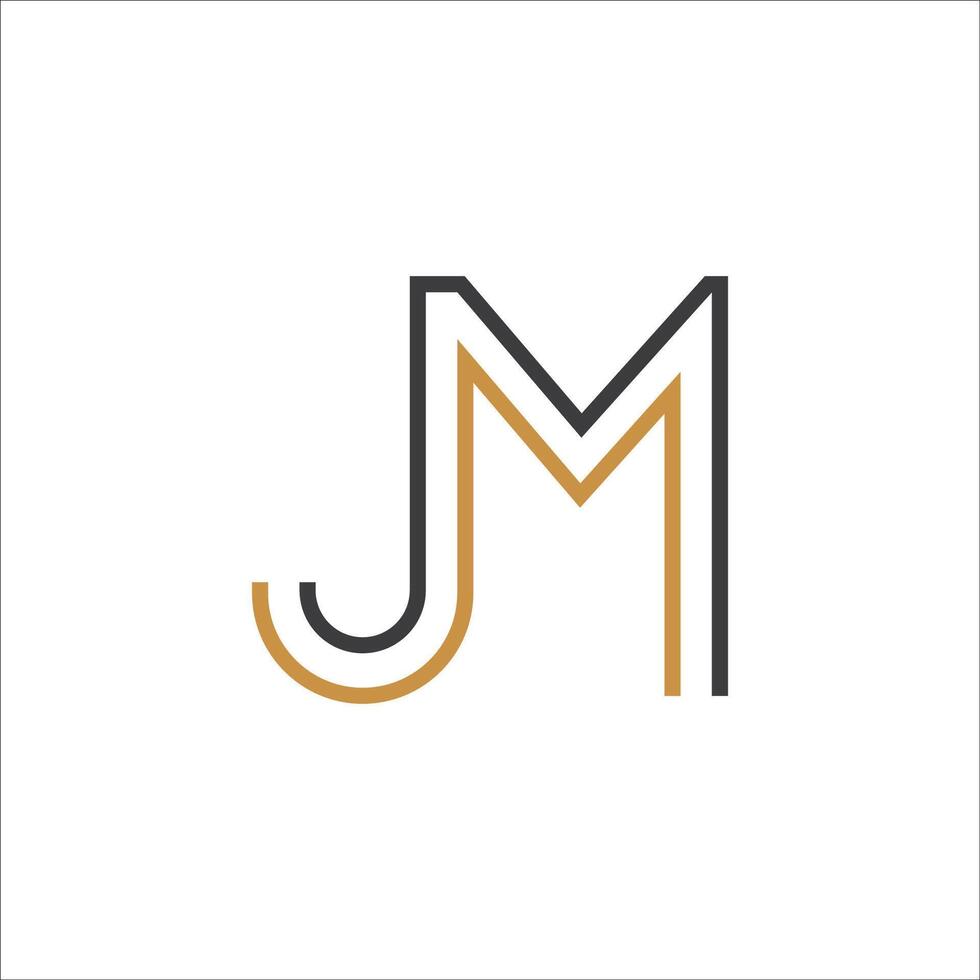Initial letter jm logo or mj logo vector design template