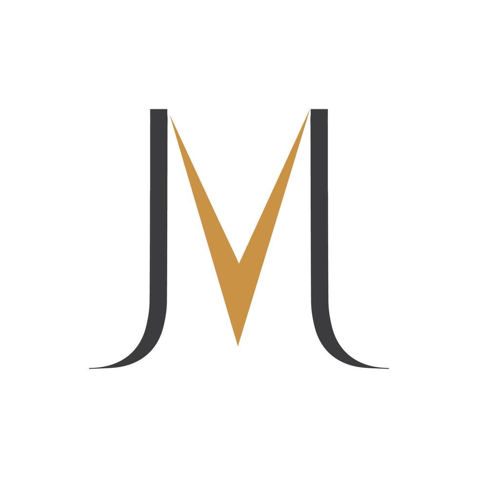inicial letra jm logo o mj logo vector diseño modelo