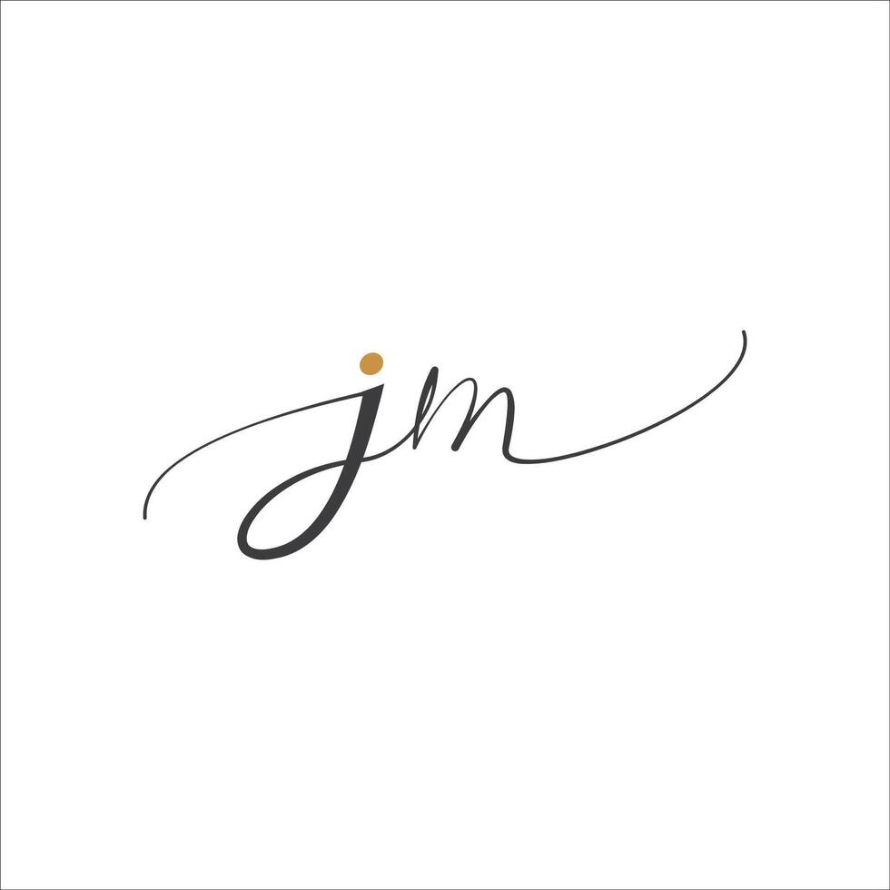 Initial letter jm logo or mj logo vector design template