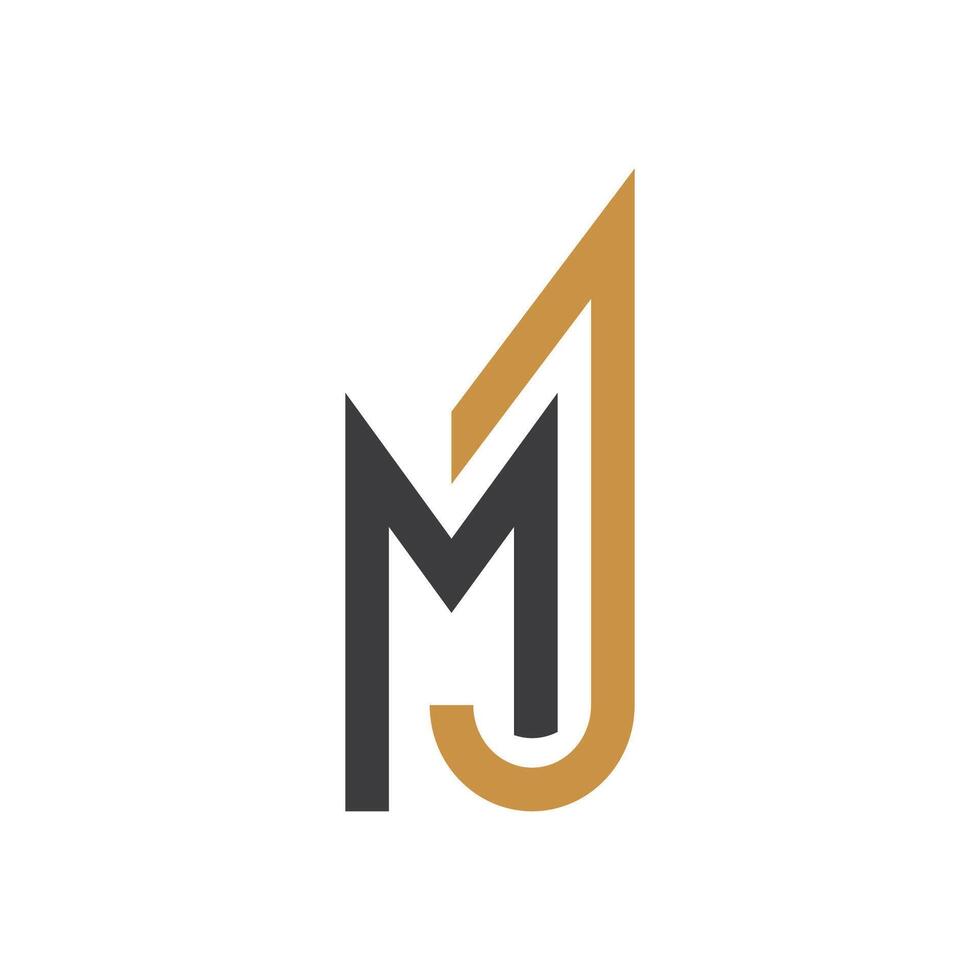 Initial letter jm logo or mj logo vector design template