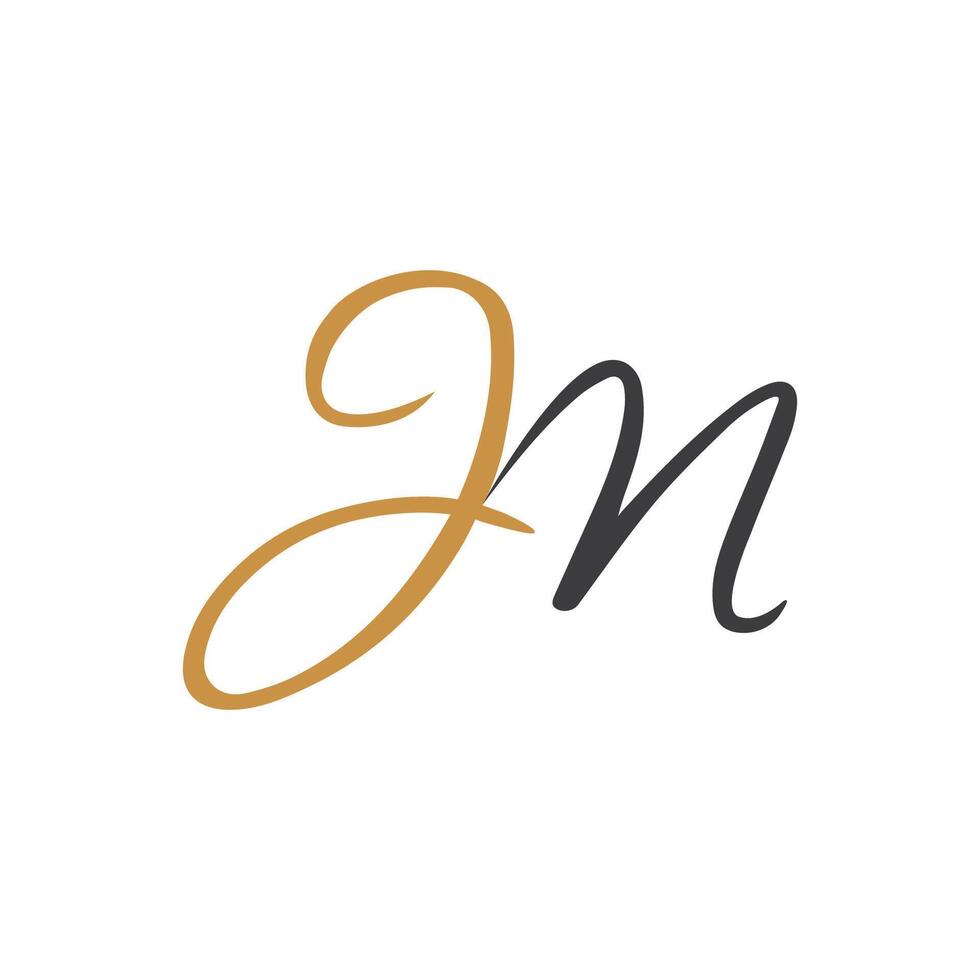 Initial letter jm logo or mj logo vector design template