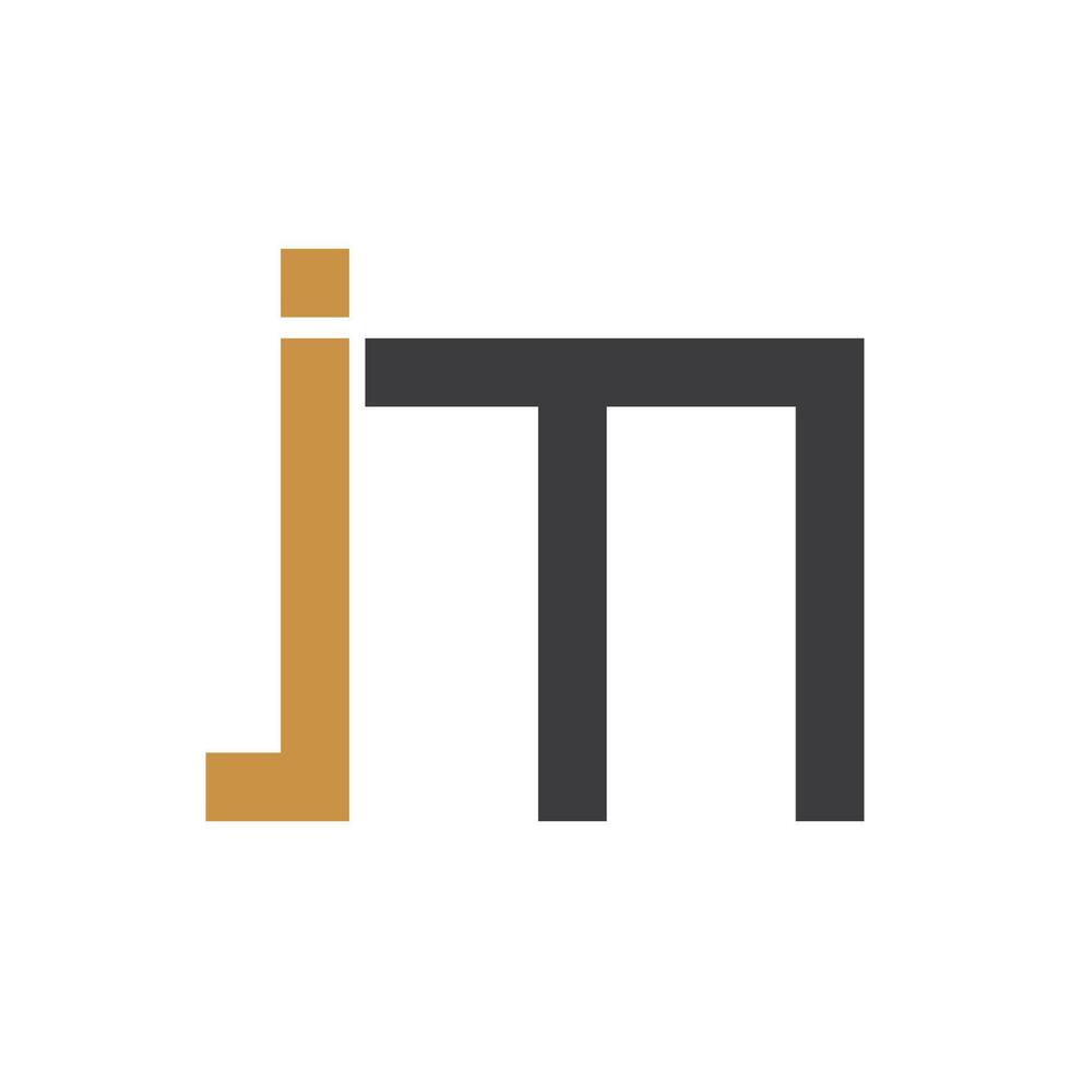 Initial letter jm logo or mj logo vector design template