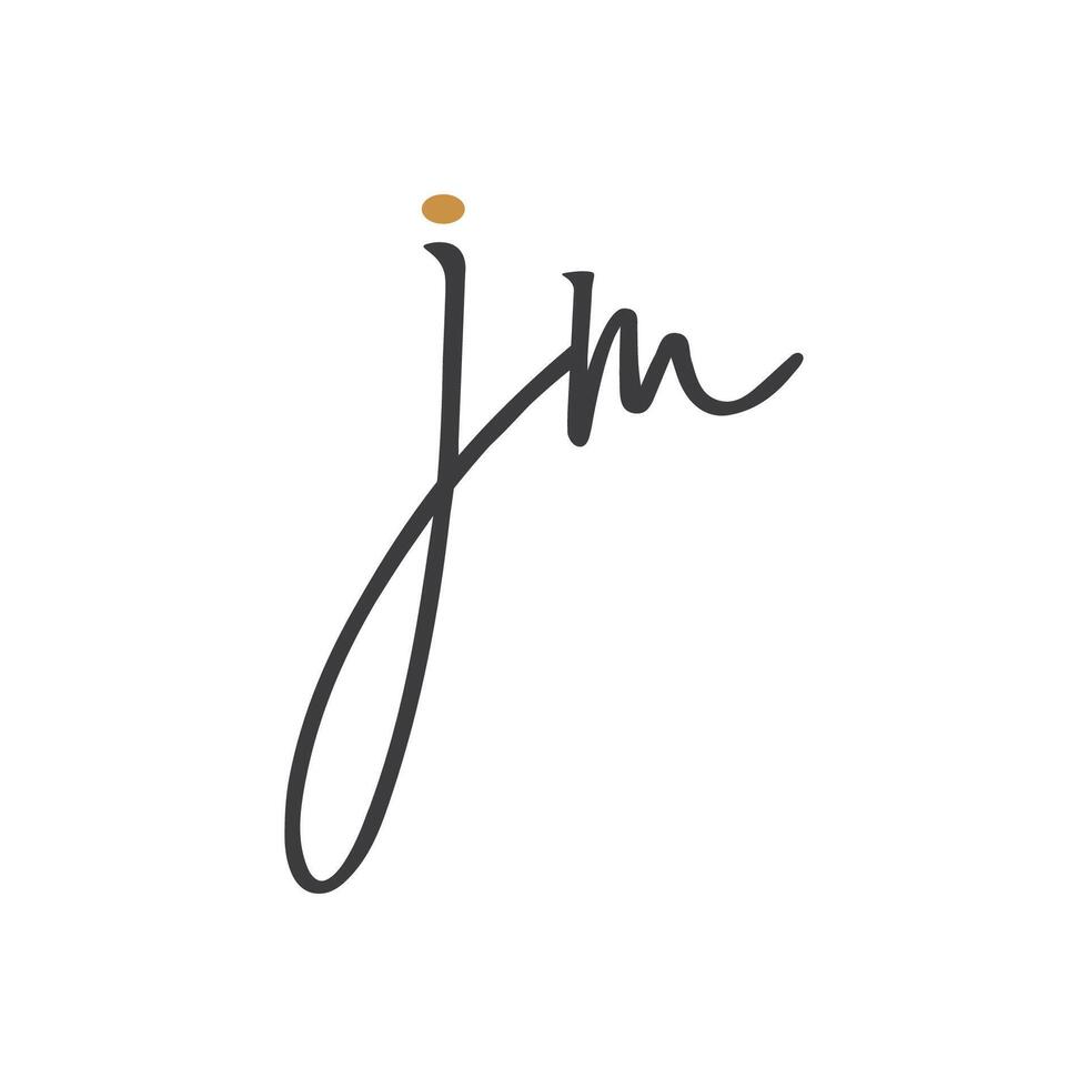Initial letter jm logo or mj logo vector design template