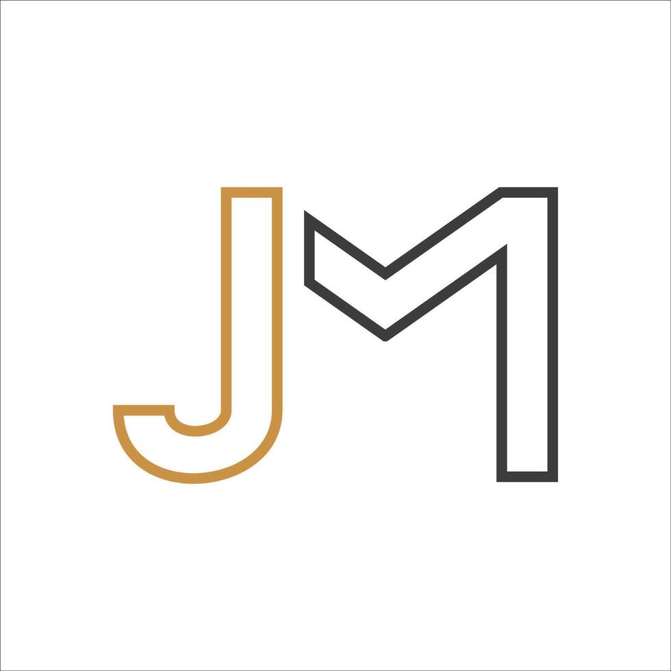 inicial letra jm logo o mj logo vector diseño modelo