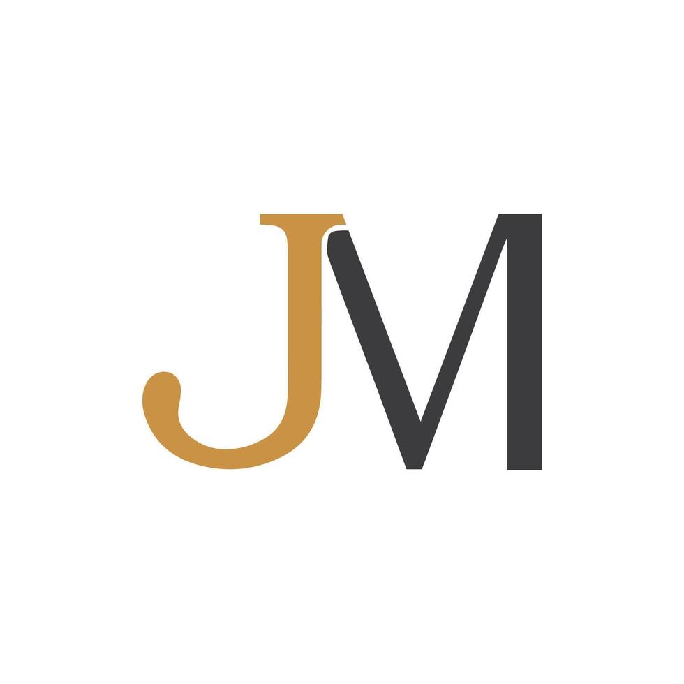 Initial letter jm logo or mj logo vector design template