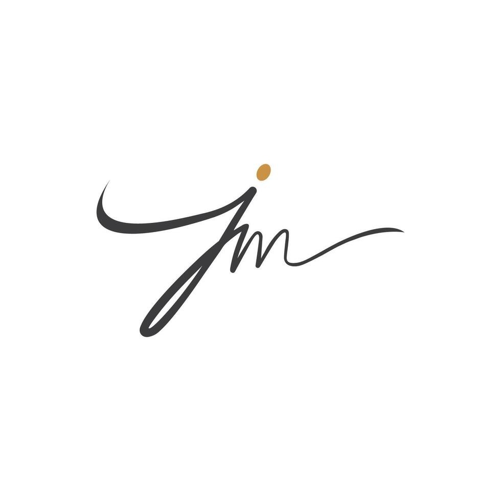 Initial letter jm logo or mj logo vector design template