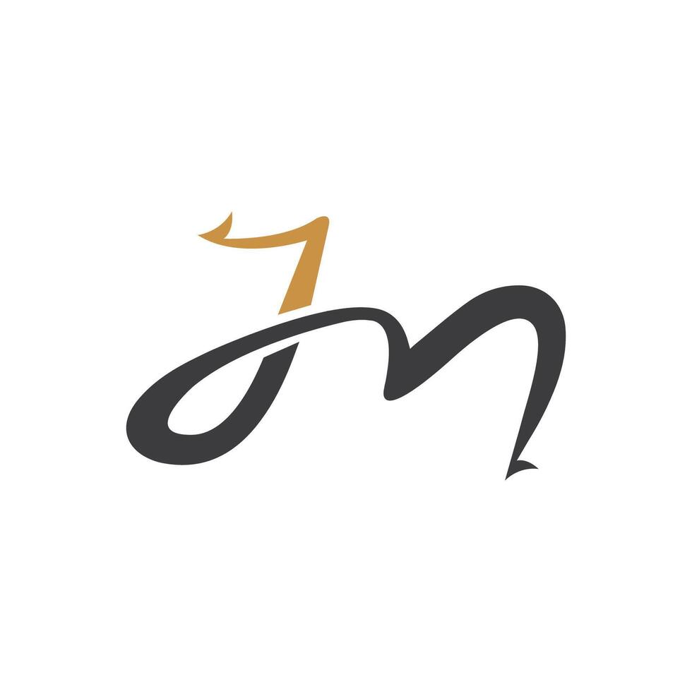 Initial letter jm logo or mj logo vector design template