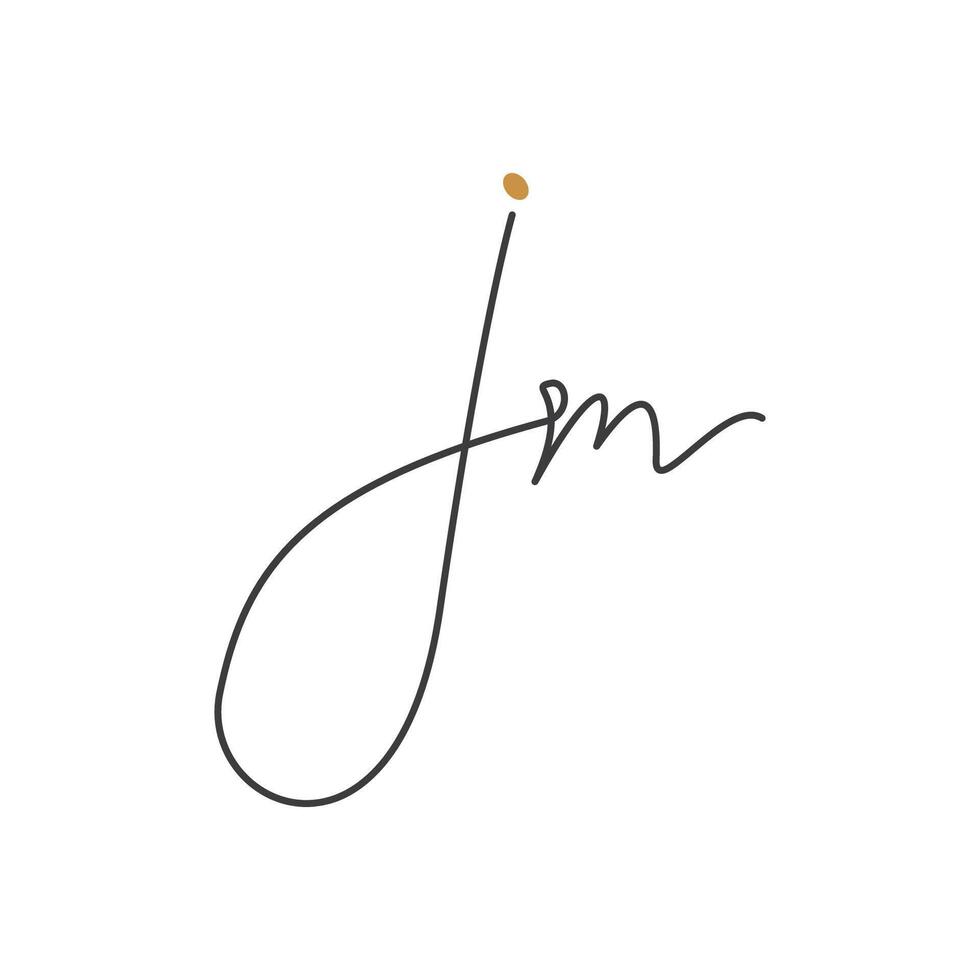 Initial letter jm logo or mj logo vector design template