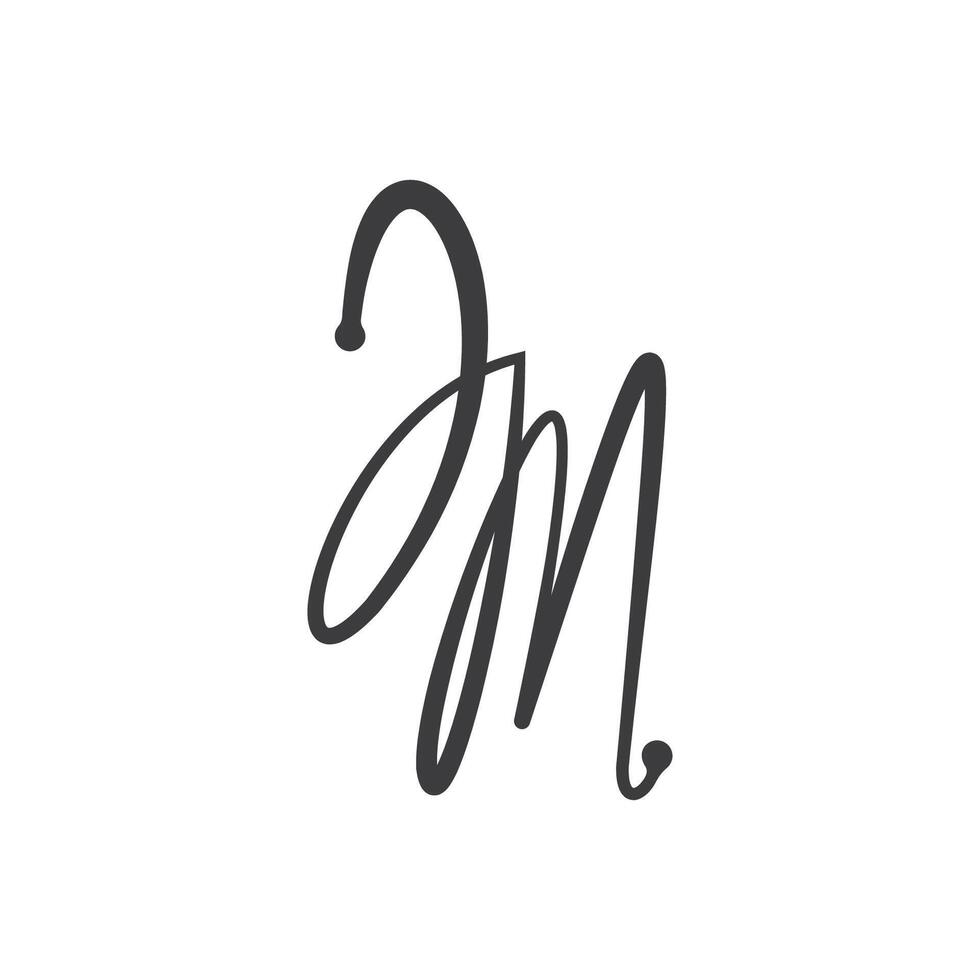 Initial letter jm logo or mj logo vector design template