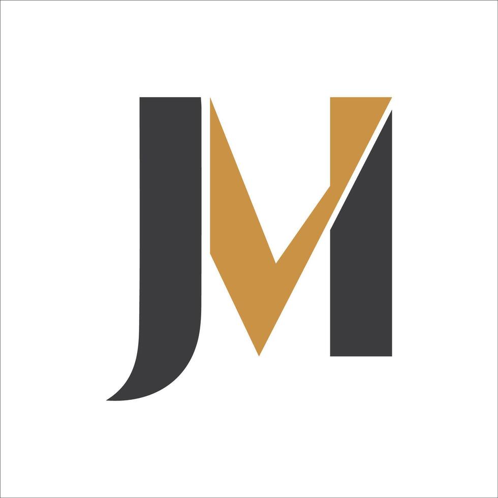 Initial letter jm logo or mj logo vector design template