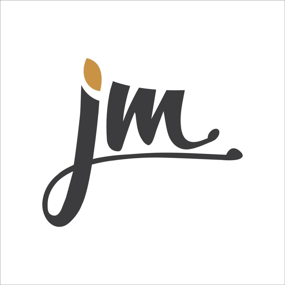 Initial letter jm logo or mj logo vector design template