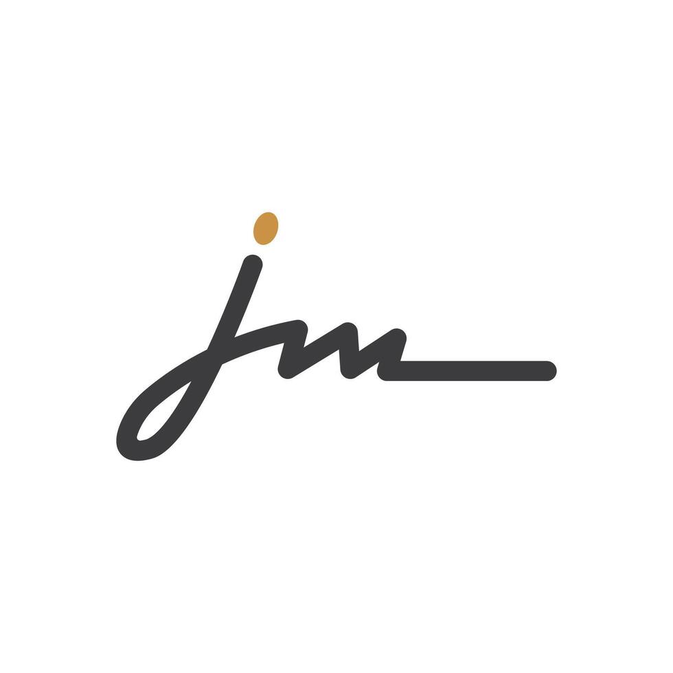 Initial letter jm logo or mj logo vector design template