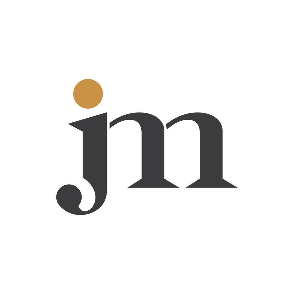 Initial letter jm logo or mj logo vector design template