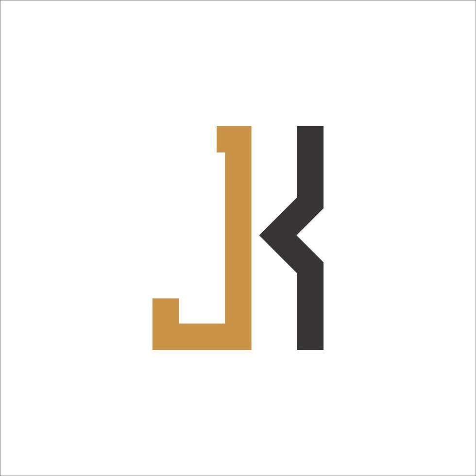 Initial letter jk logo or kj logo vector design template