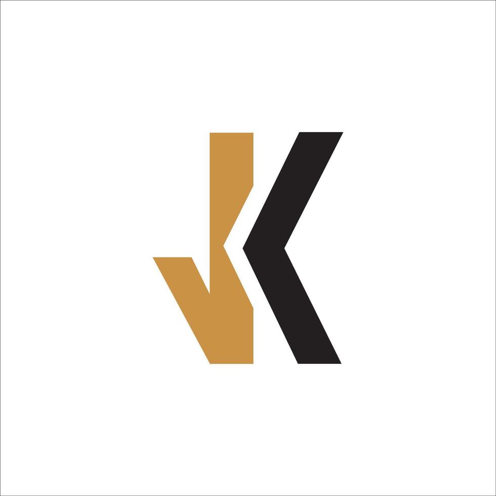 Initial letter jk logo or kj logo vector design template