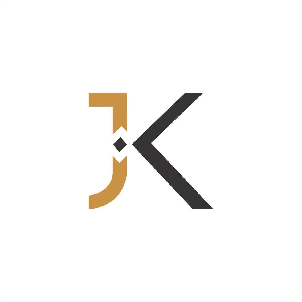 Initial letter jk logo or kj logo vector design template