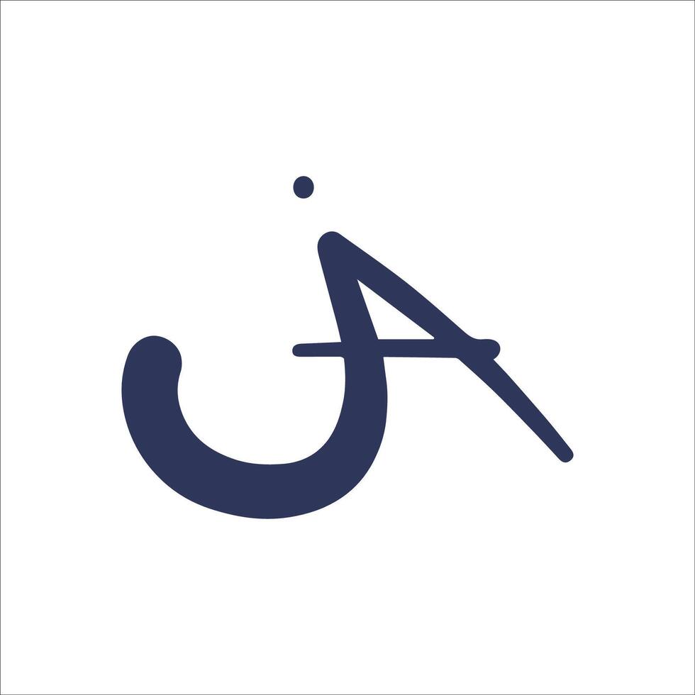 Initial letter ja or aj logo vector design template