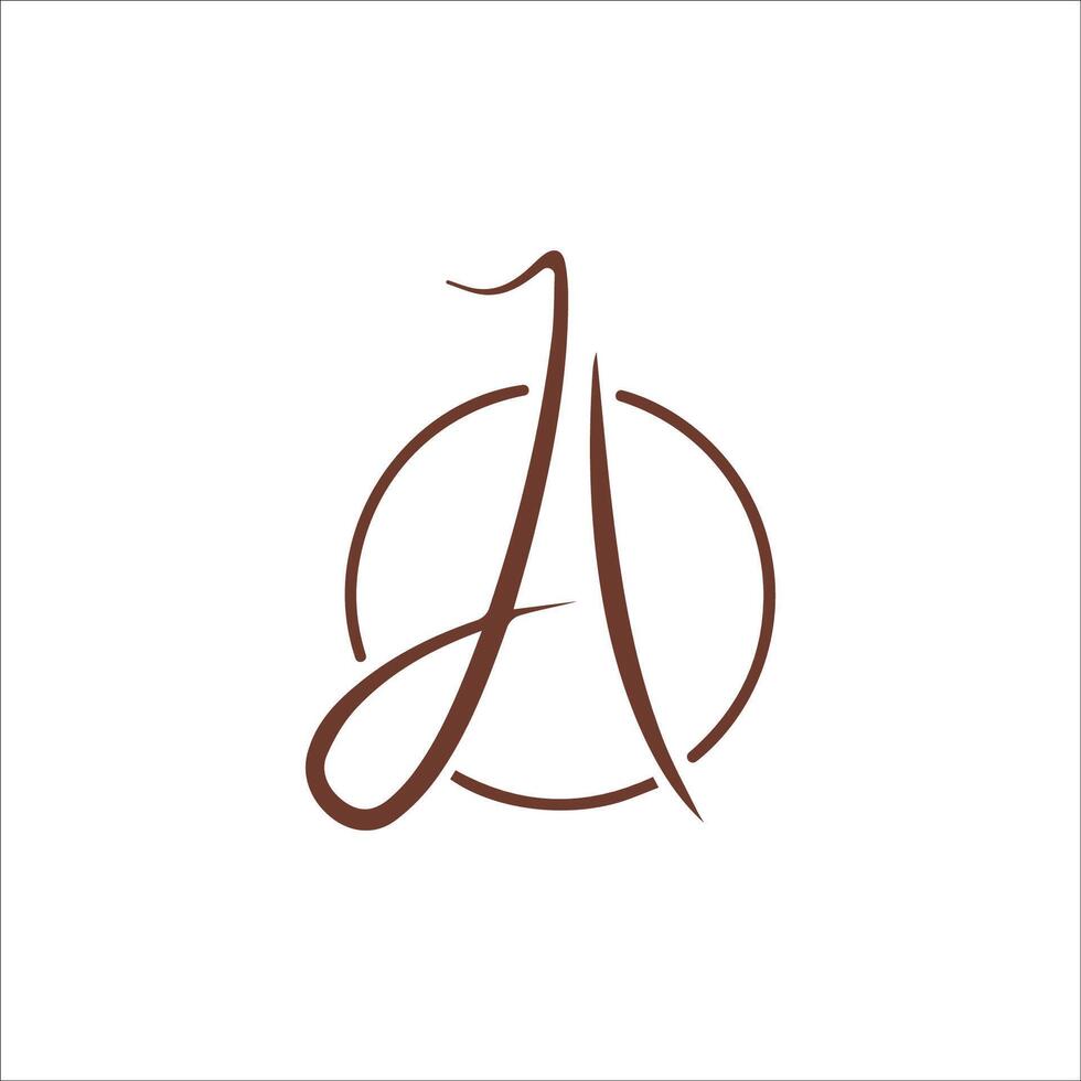 Initial letter ja or aj logo vector design template